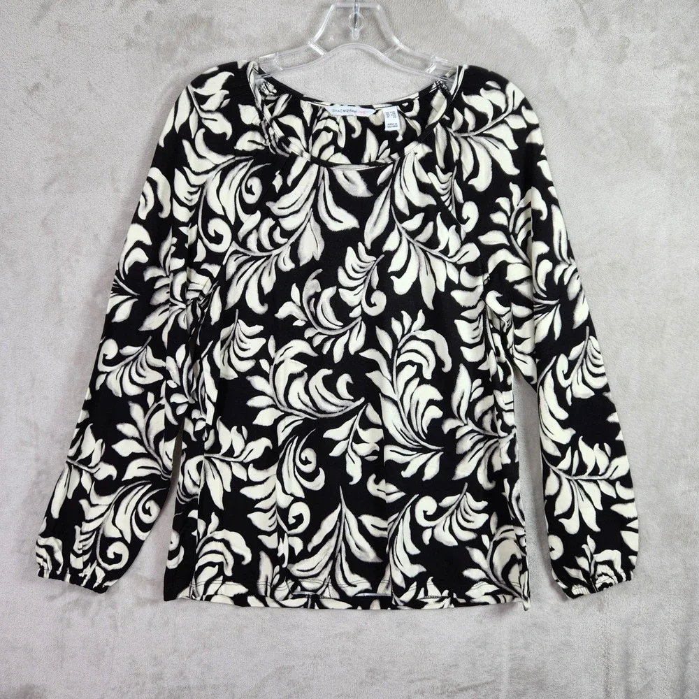 Isaac Mizrahi Live Top Women XXS Pitch Black Ponte Raglan Blouson Sleeve A609921